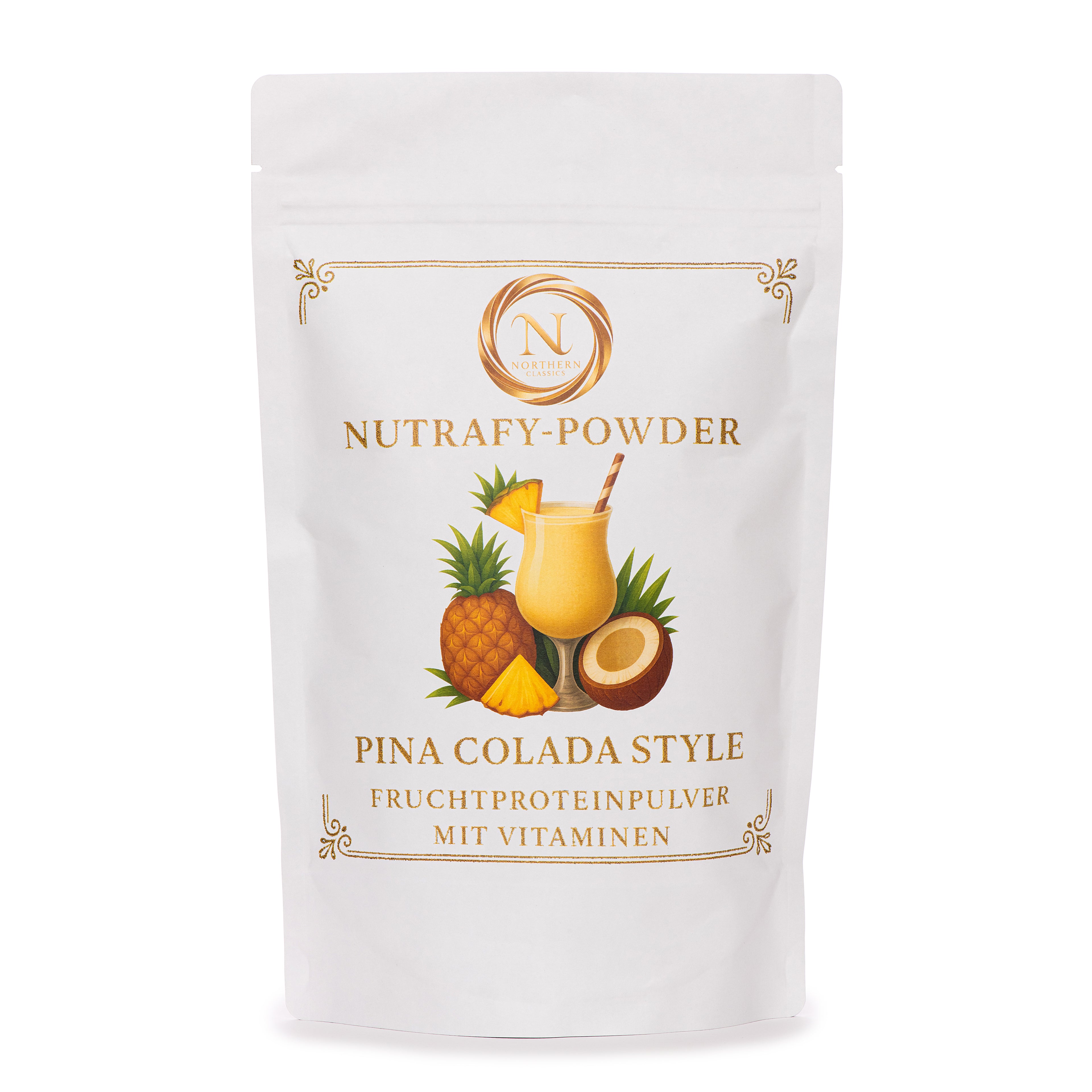 Nutrafy Powder – Pina Colada Style; Proteinfruchtpulver mit Vitaminen, 500g Tüte